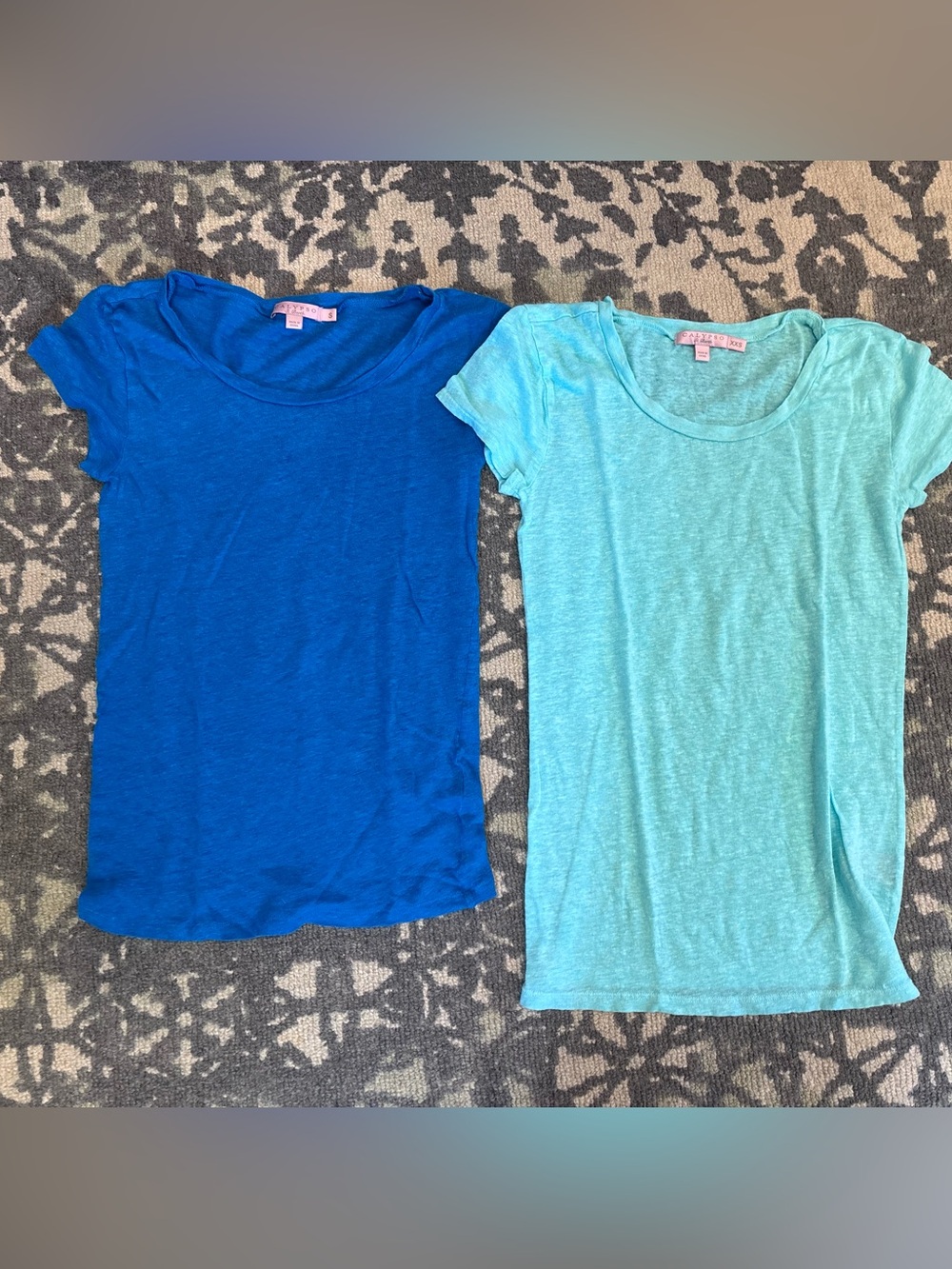 Set of 2 Calypso St Barth blue linen tshirts size XXS/S